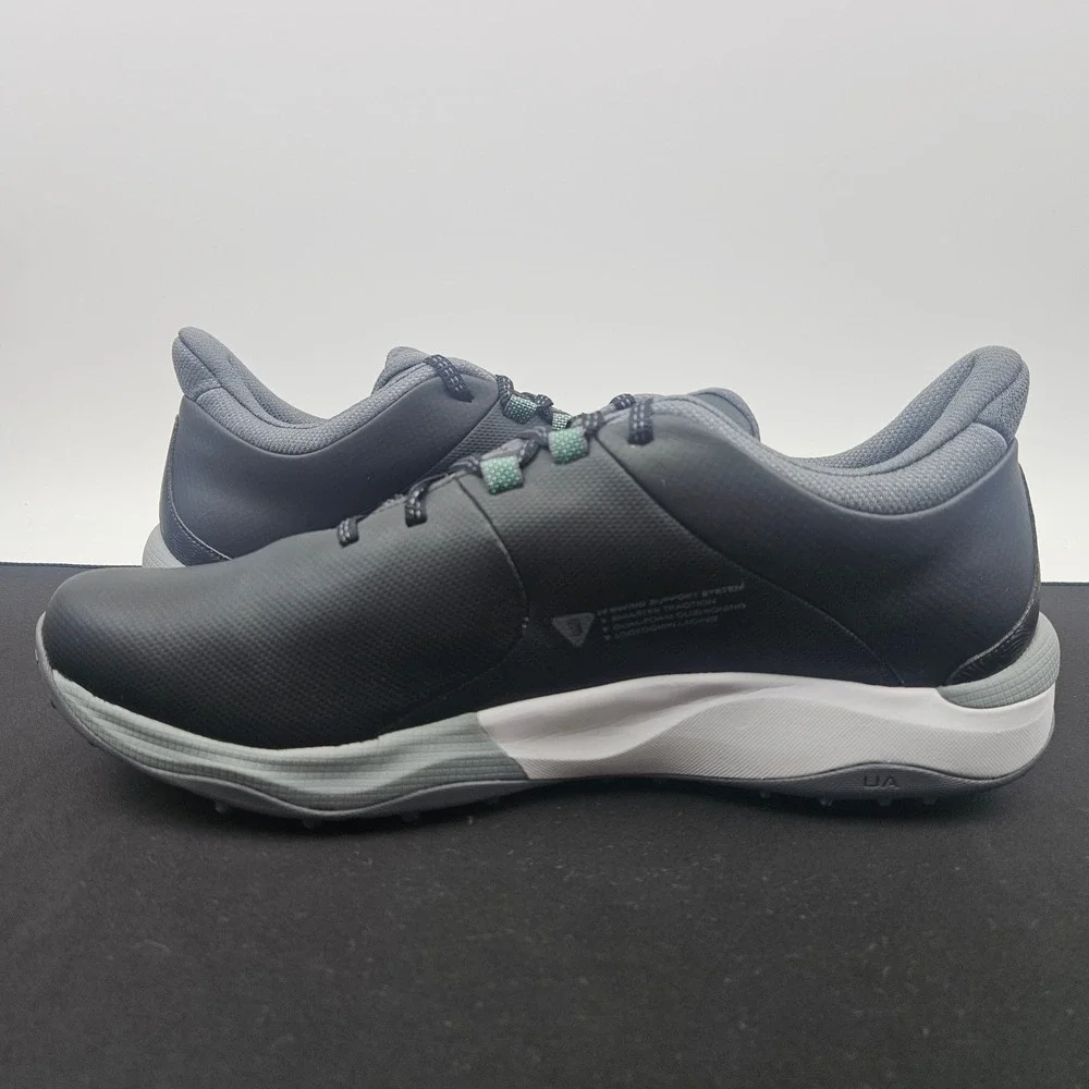 Under Armour Mens HOVR Drive Pro Spikeless Golf Shoes Black‎ Grey 3026920-002 12